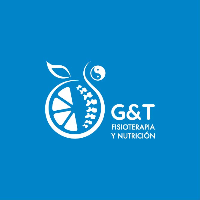 Logotipo G&T sobre fondo azul con logo en blanco